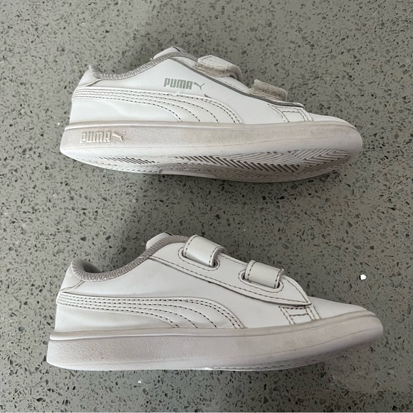 Kids Puma Smash White Shoe - Picture 6 of 9